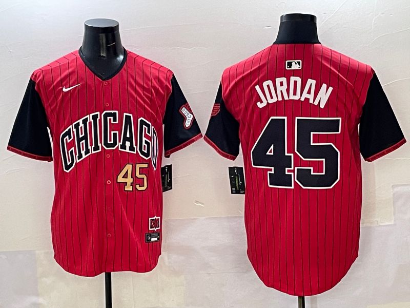 Men Chicago White Sox #45 Jordan Red Stripe Joint Name 2025 Nike MLB Jersey style 4
